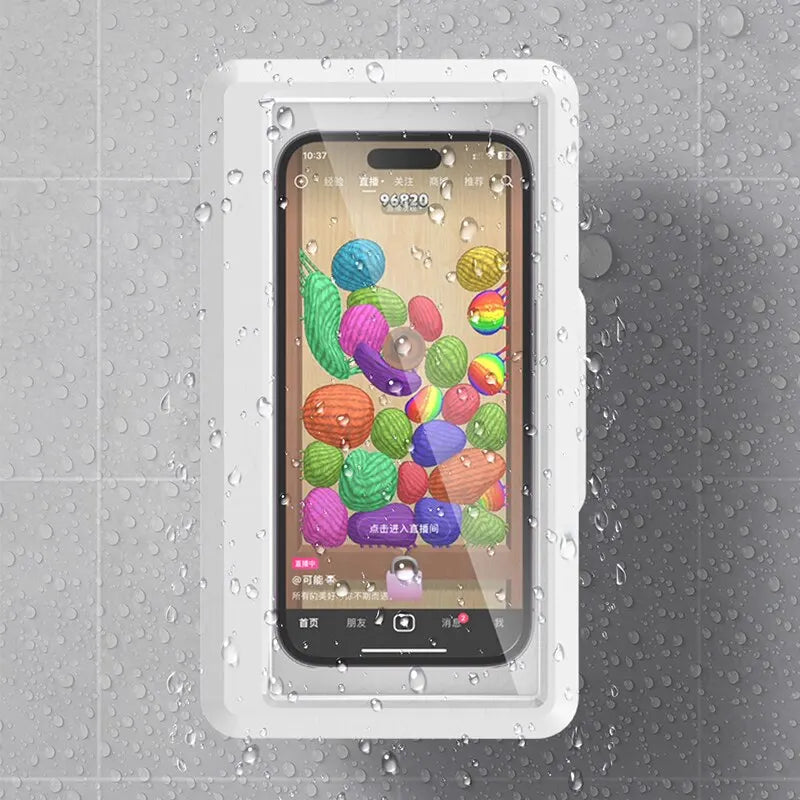 Bathroom Waterproof Phone Holder Shower Phone Case Seal Protection Touch Screen Mobile Phone Box for Kitchen Wall Stand Shelves
